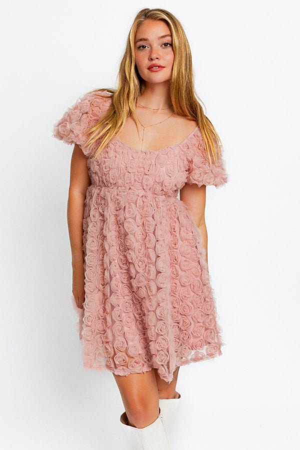 Babydoll Rosette Dress - Miicah