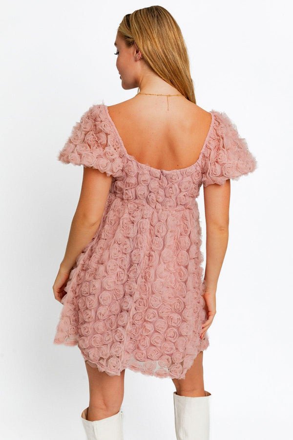 Babydoll Rosette Dress - Miicah