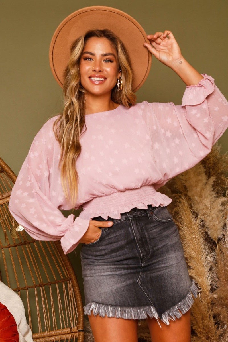 Chiffon Long - Sleeve Top - Miicah
