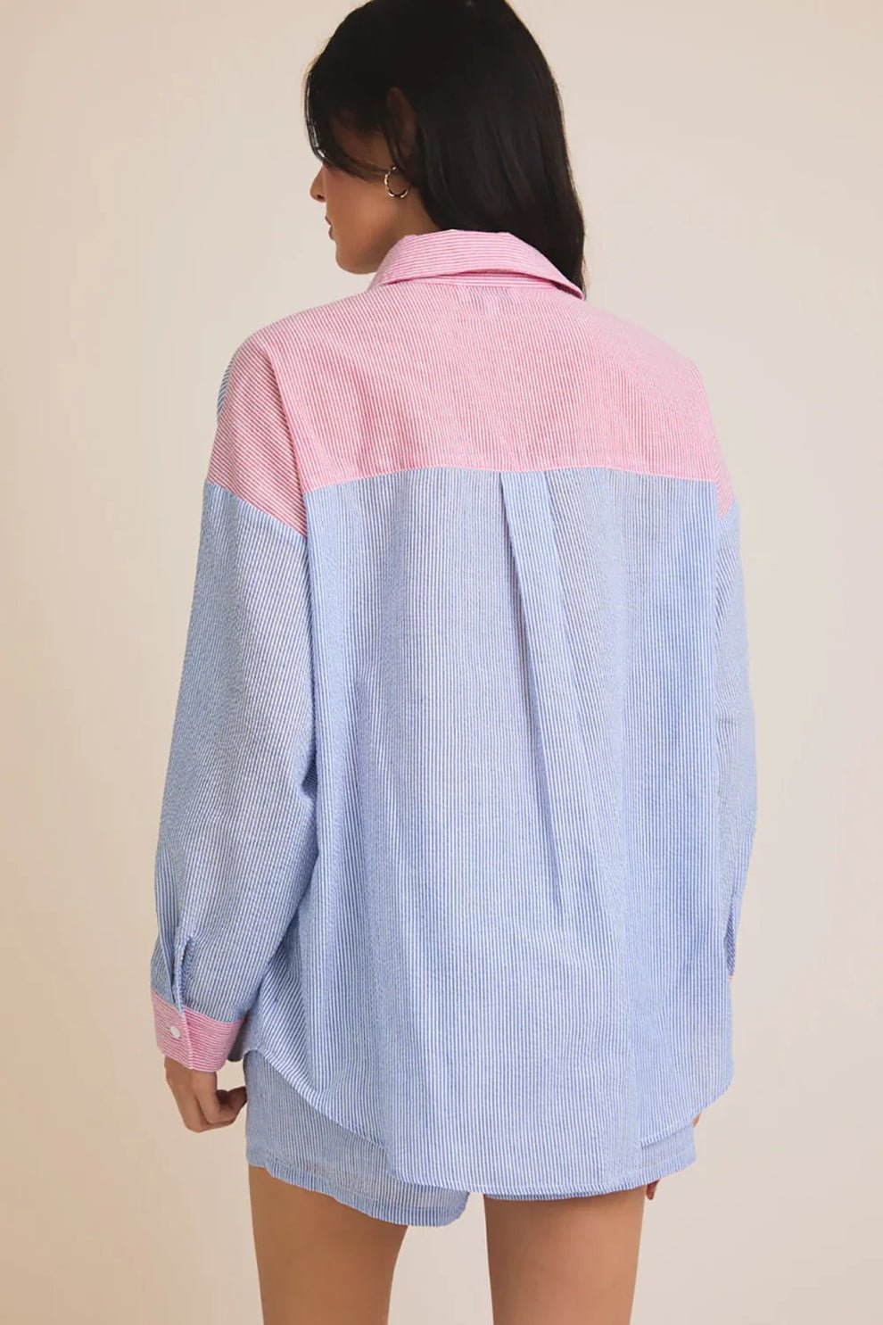 Stripe Color Block Shirt - Miicah