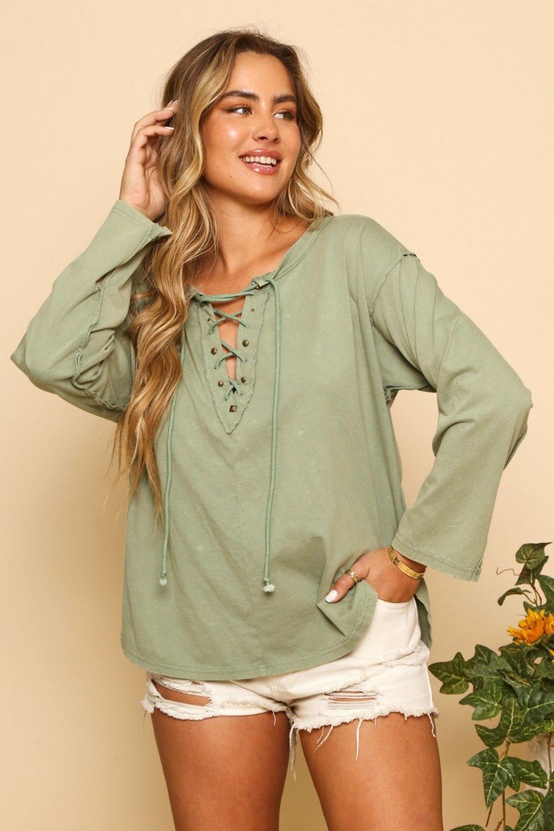 Taylor Lace Up Top - Miicah