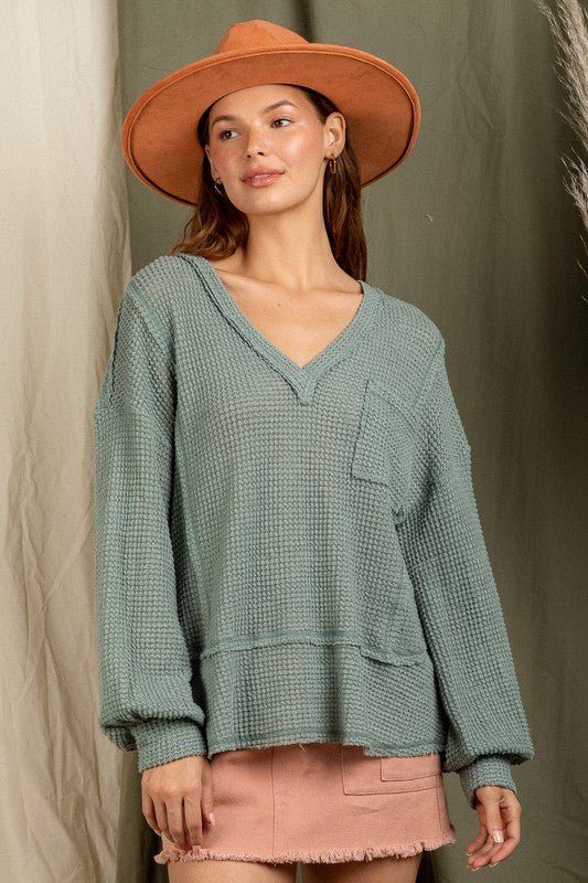 Waffle Knit Top - Miicah